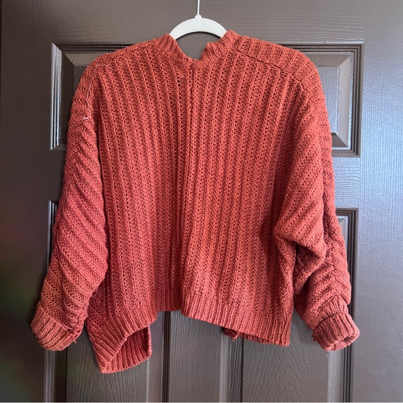 Elodie Terracotta Rust Open-Front Cardigan - Picture 2 of 4